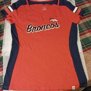 Majestic Orange and Blue Broncos Women's Tee
